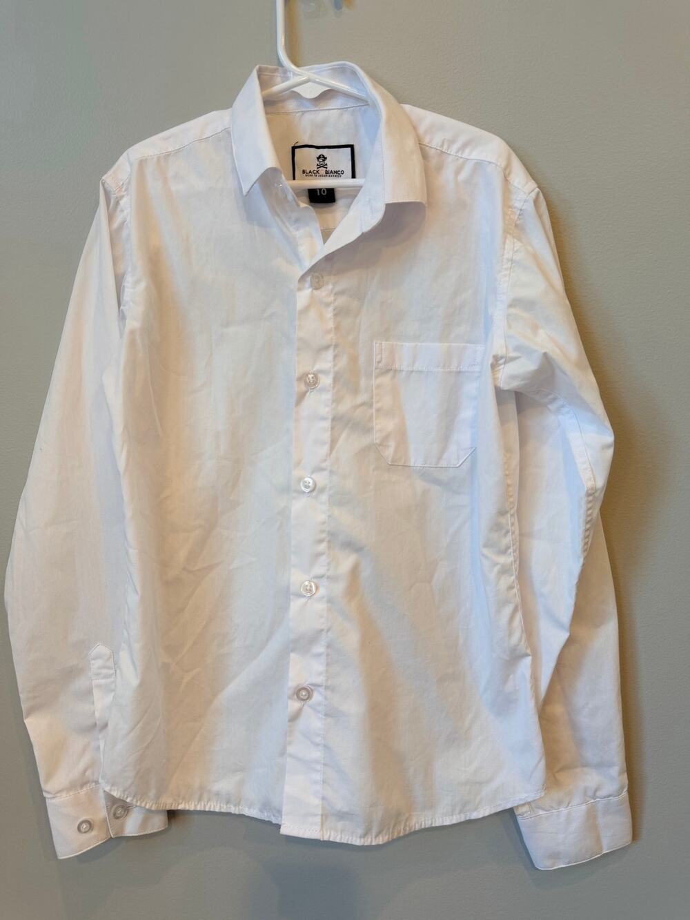 Sharp Boys White Formal Button-Up Dress Shirt by Black n Bianco Size 10